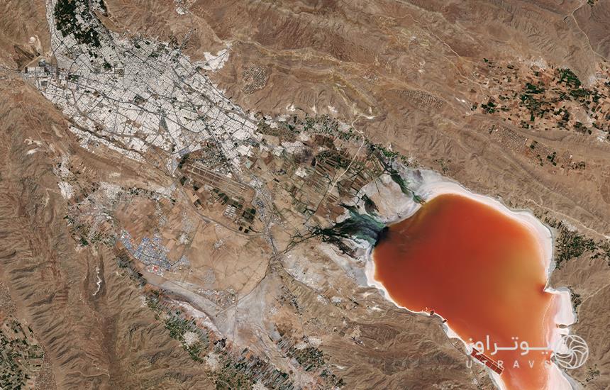 نقشه هوایی دریاچه مهارلو شیراز